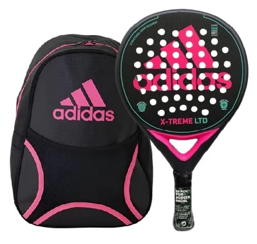 PALA ADIDAS XTREME NEGRO ROSA + MOCHILA