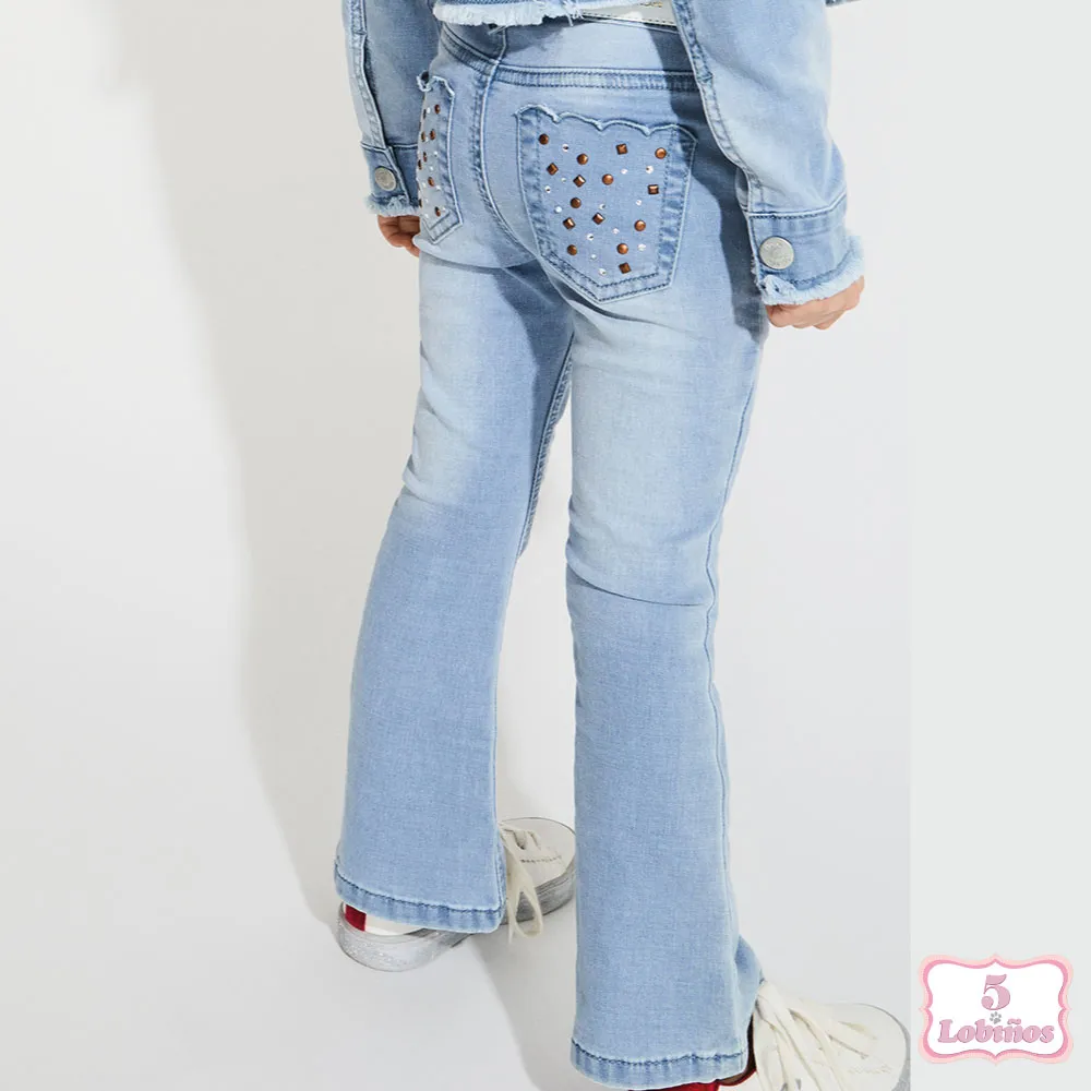 PANTALÓN NIÑA DENIM STUDDS Canada House