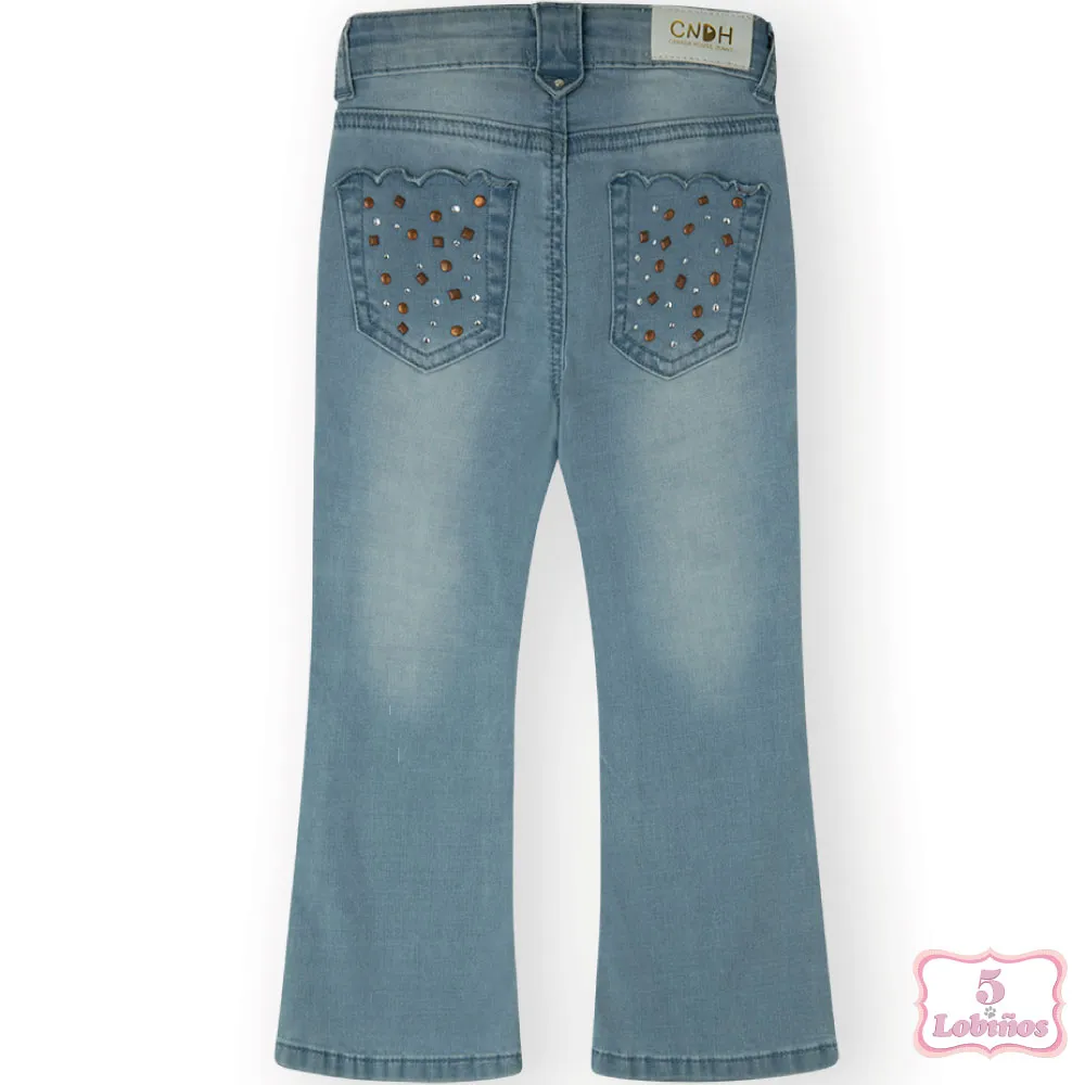 PANTALÓN NIÑA DENIM STUDDS Canada House
