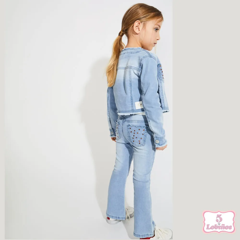 PANTALÓN NIÑA DENIM STUDDS Canada House