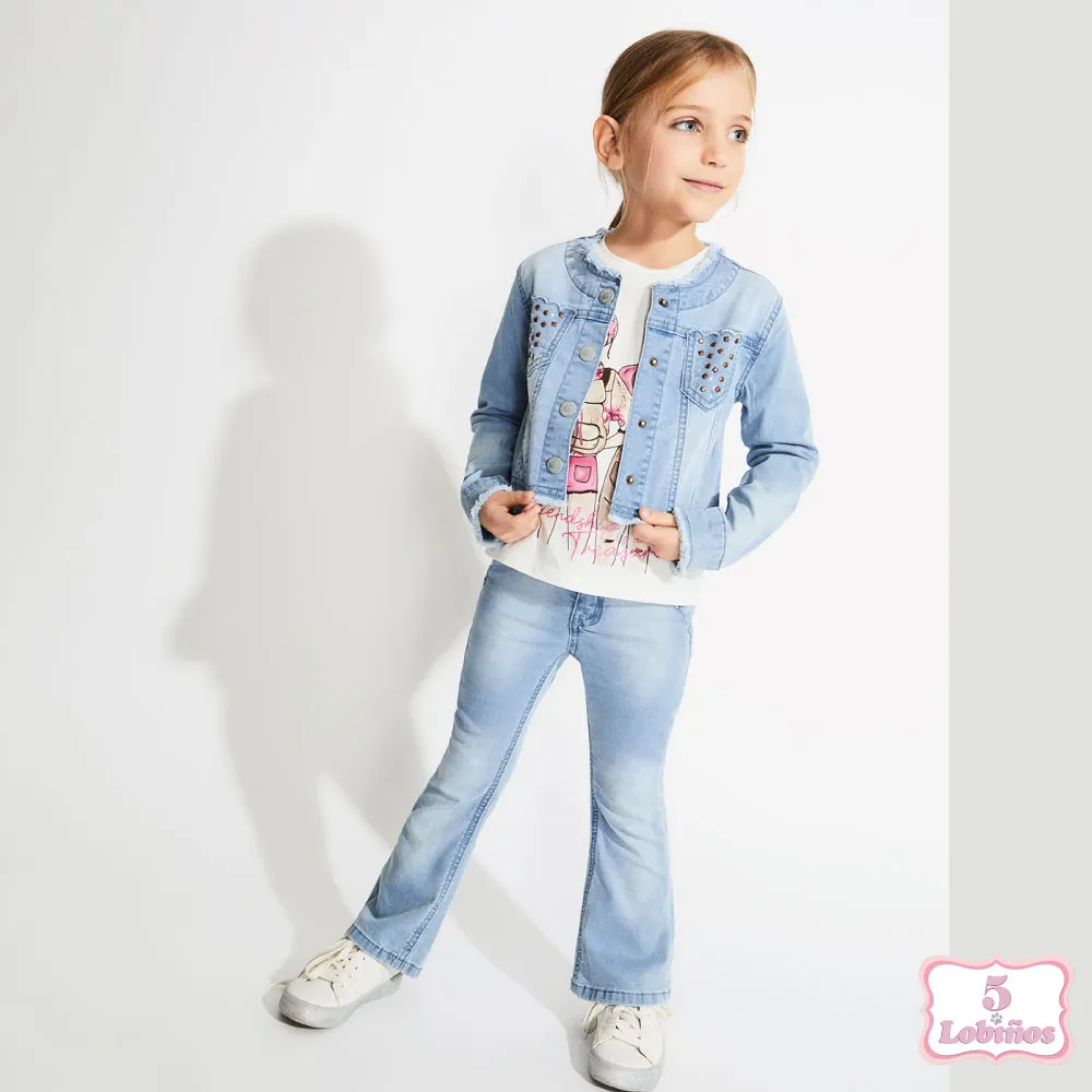 PANTALÓN NIÑA DENIM STUDDS Canada House