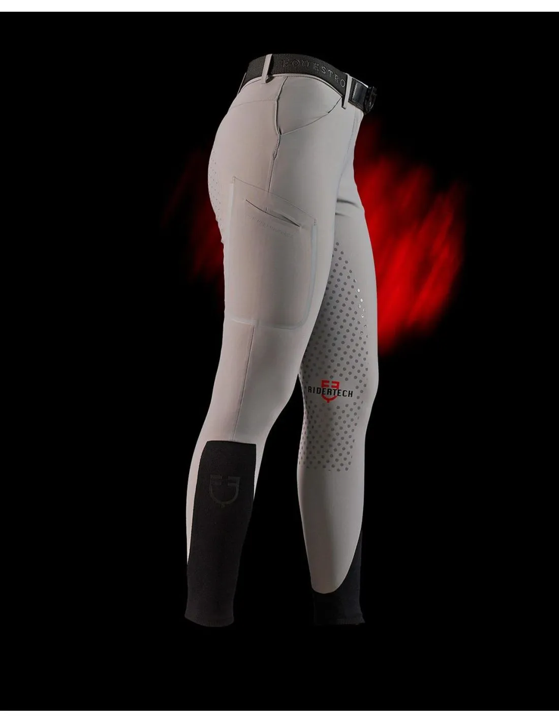 Pantalón Ajustado Con Agarre Completo Mujer Equestro Ridertechnology Gris