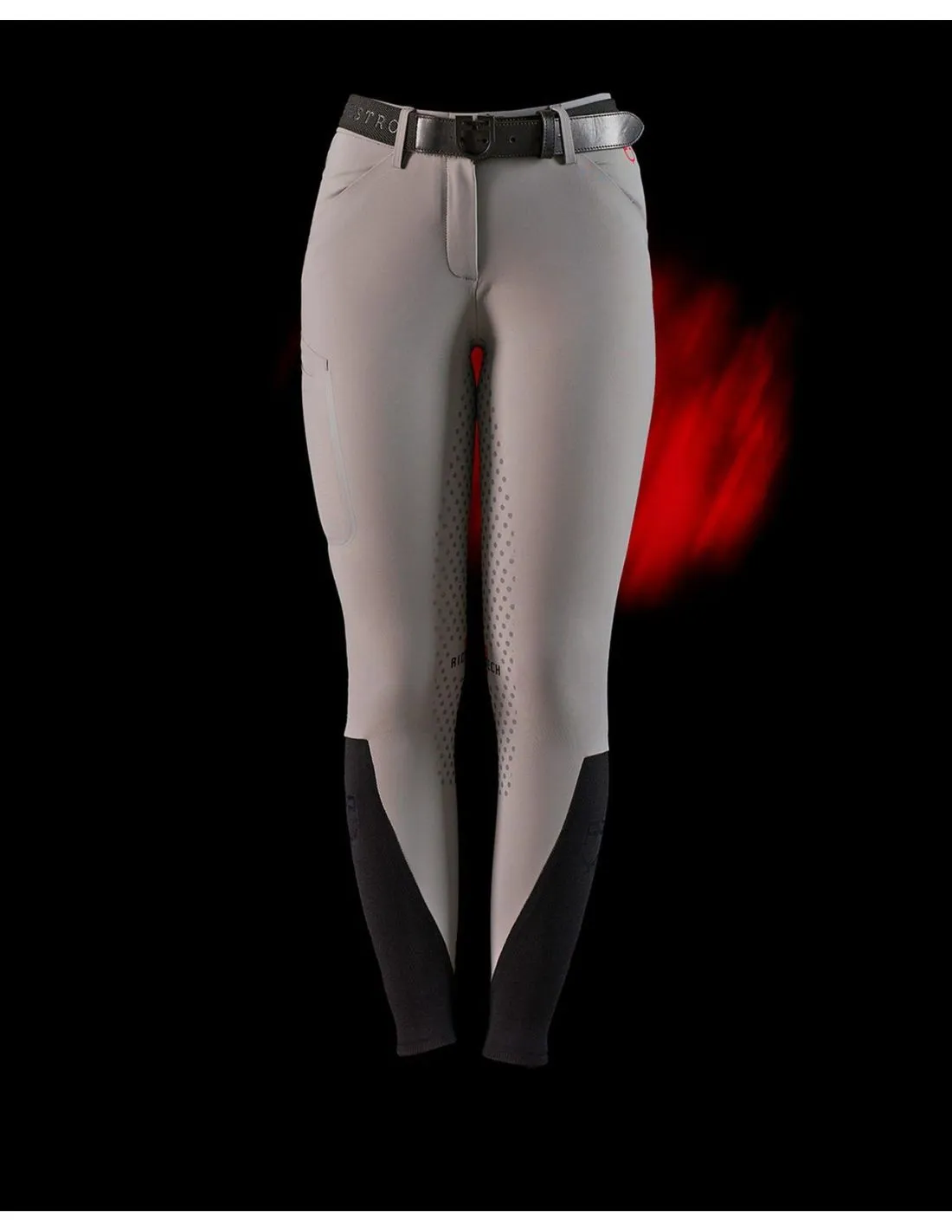 Pantalón Ajustado Con Agarre Completo Mujer Equestro Ridertechnology Gris