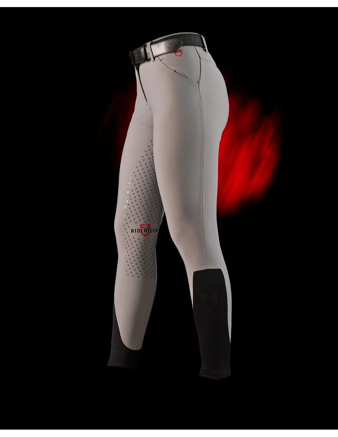Pantalón Ajustado Con Agarre Completo Mujer Equestro Ridertechnology Gris