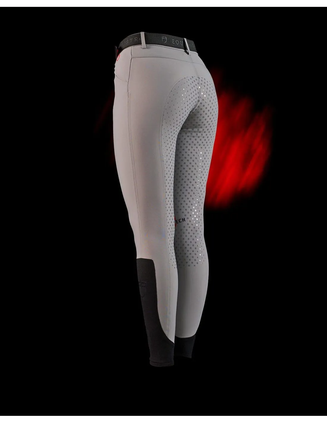 Pantalón Ajustado Con Agarre Completo Mujer Equestro Ridertechnology Gris