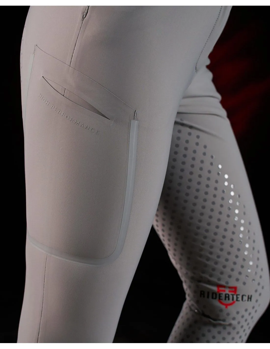 Pantalón Ajustado Con Agarre Completo Mujer Equestro Ridertechnology Gris