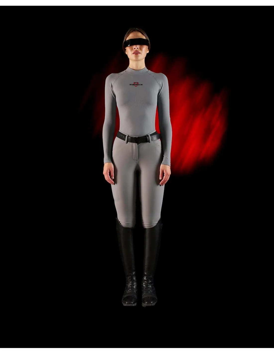 Pantalón Ajustado Con Agarre Completo Mujer Equestro Ridertechnology Gris