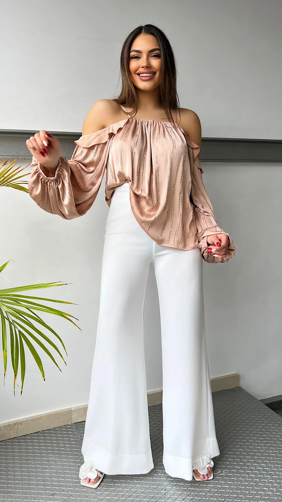 Pantalón Blanco Fluido