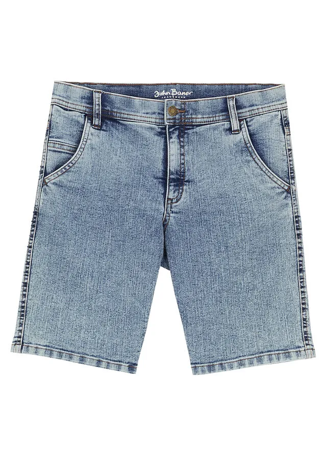 Pantalón corto bombacho para niños en denim claro Denim claro