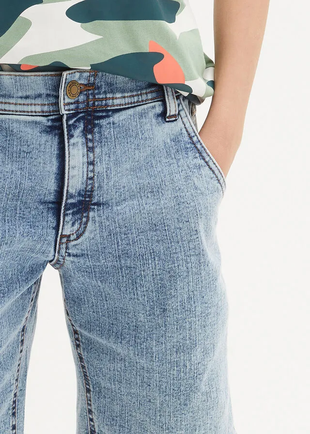 Pantalón corto bombacho para niños en denim claro Denim claro