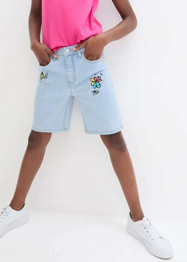 Pantalón corto para niñas Denim claro