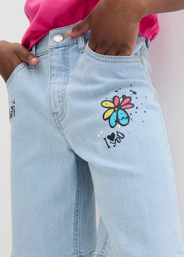 Pantalón corto para niñas Denim claro