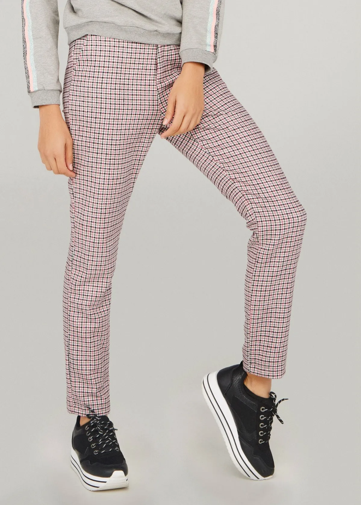 Pantalón cuadros rosa