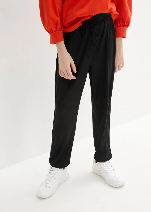 Pantalón de crepé para niñas Negro