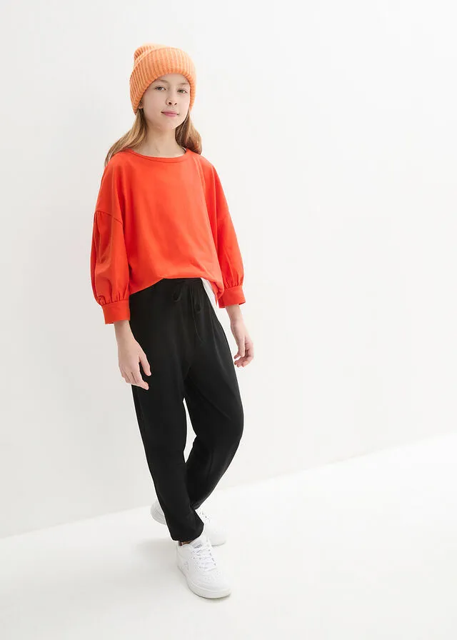 Pantalón de crepé para niñas Negro