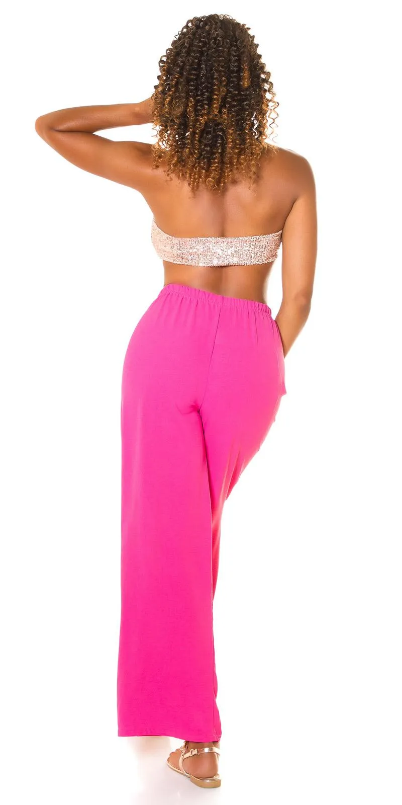 Pantalón Moda verano acampanado Rosa