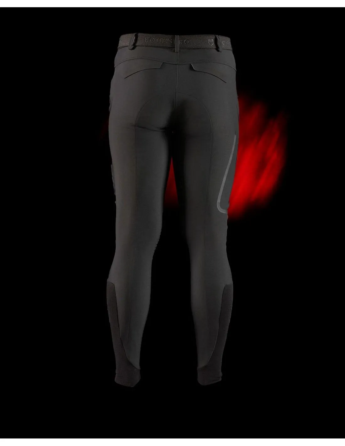 Pantalón Slim Fit Breeches Hombre Equestro Ridertechnology Negro