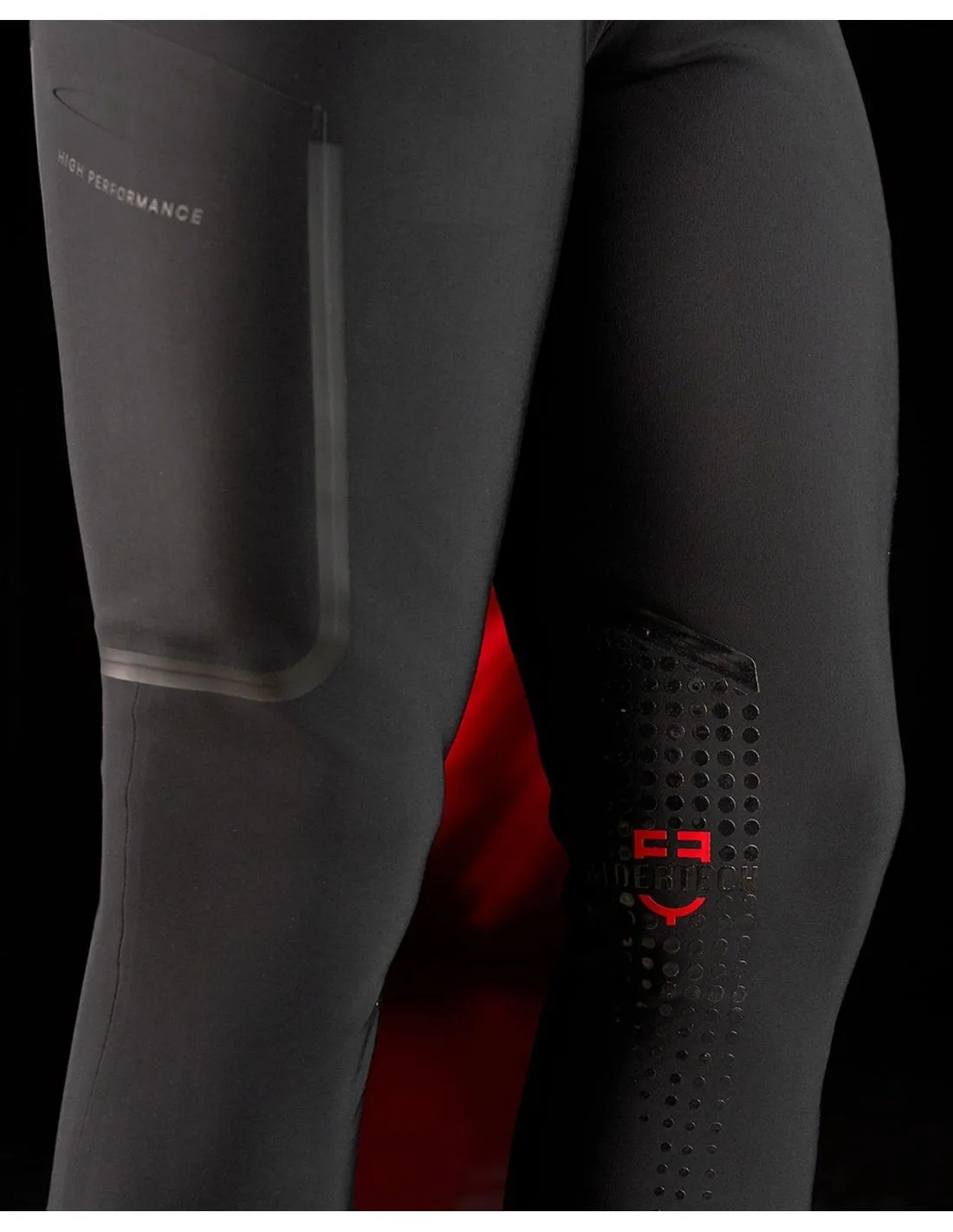 Pantalón Slim Fit Breeches Hombre Equestro Ridertechnology Negro