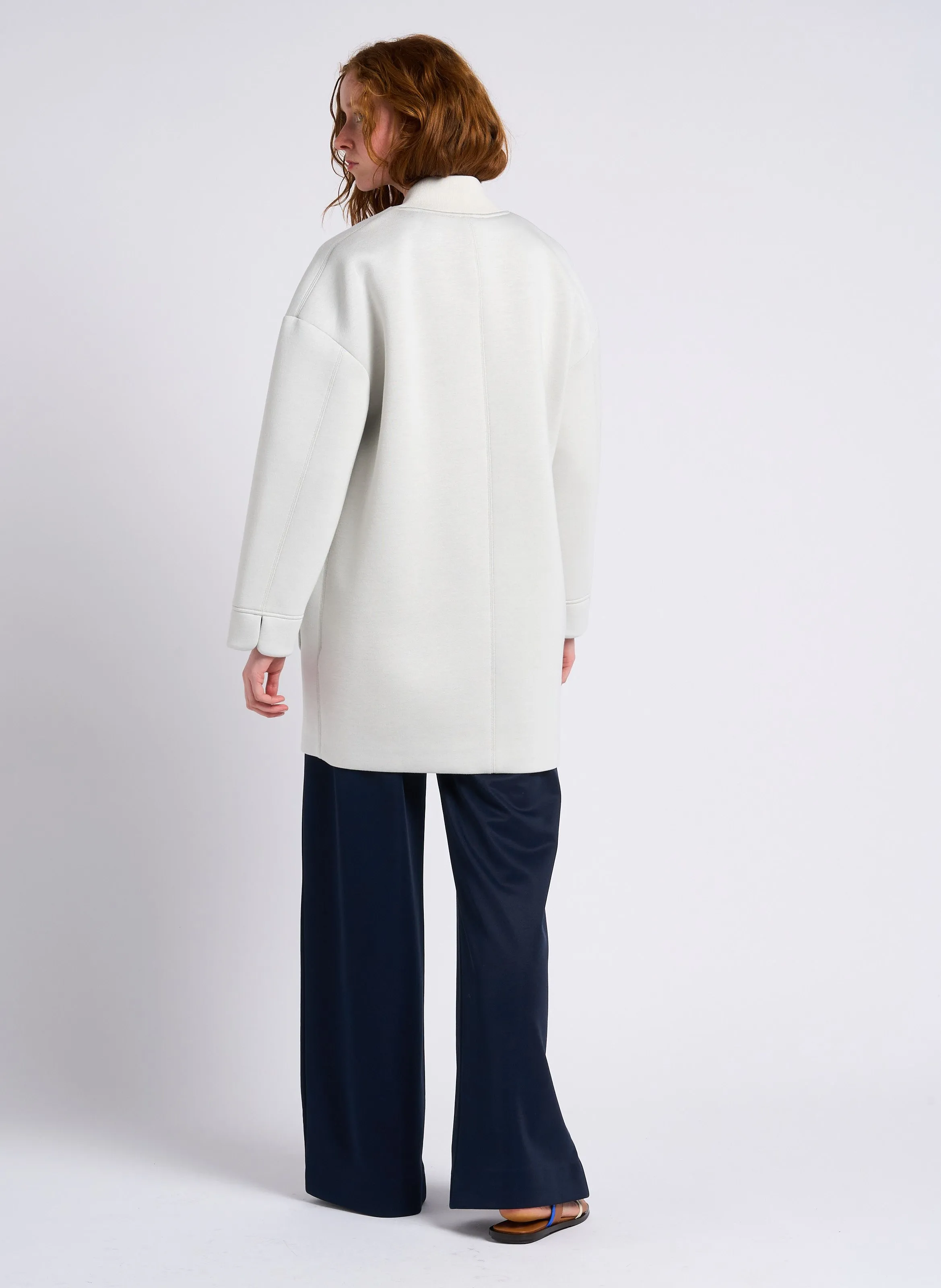 PARAGGI  CHAQUETA RECTA CON CUELLO TEDDY EN BLANCO