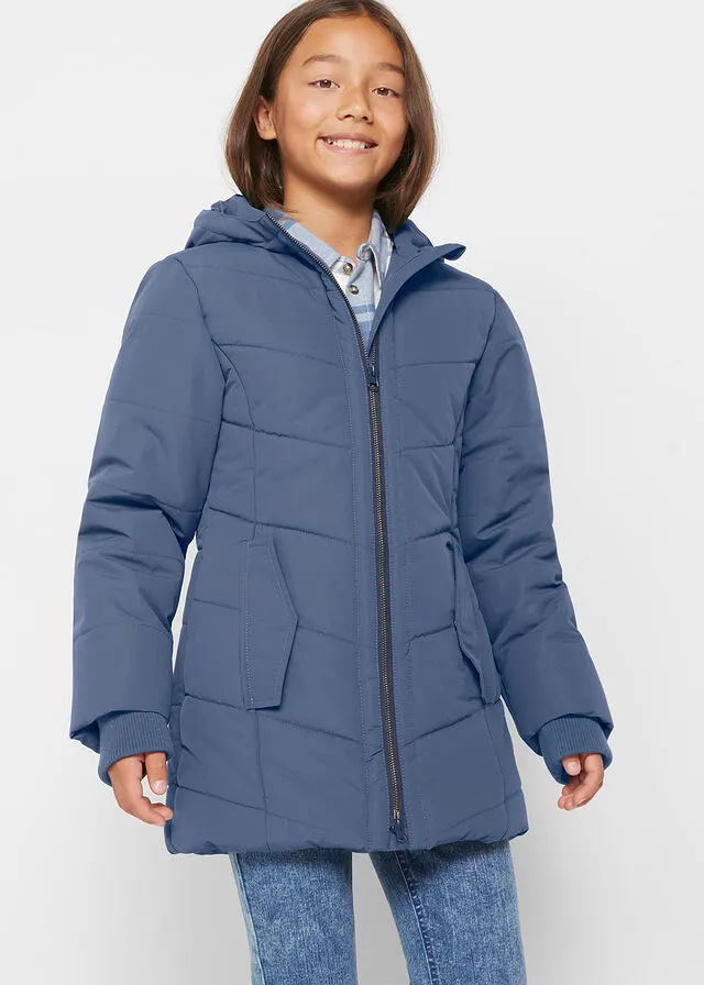 Parka impermeable de inverno para niñas índigo