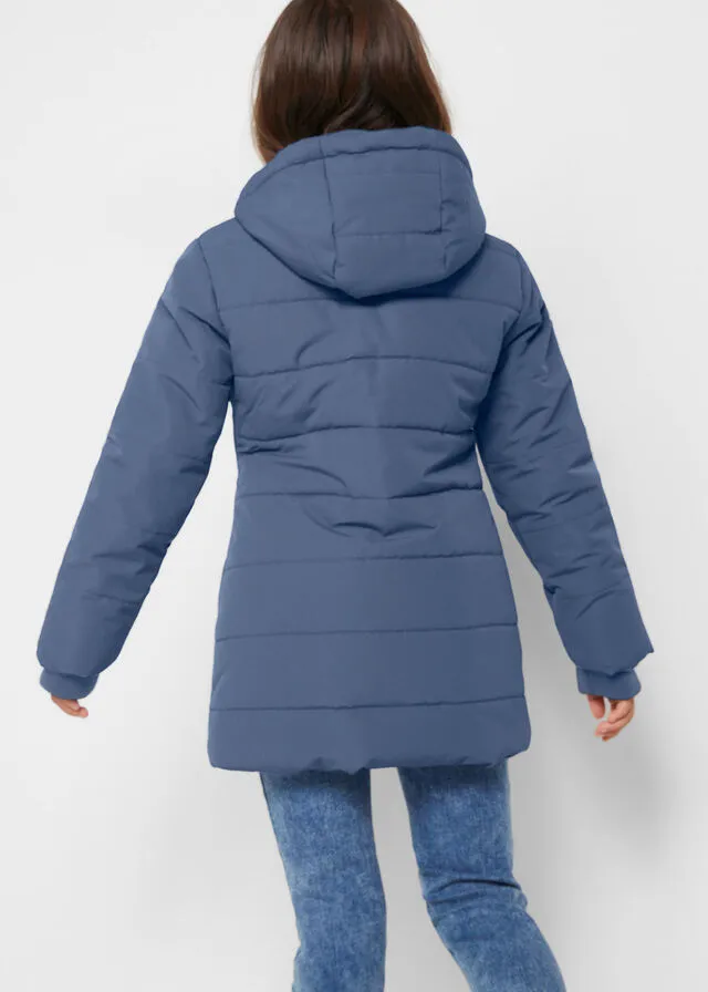 Parka impermeable de inverno para niñas índigo