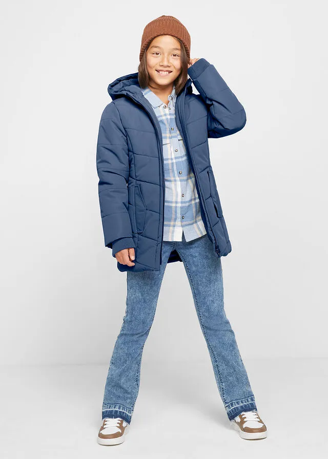Parka impermeable de inverno para niñas índigo