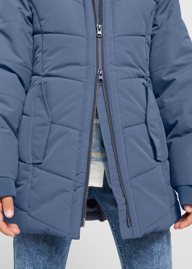 Parka impermeable de inverno para niñas índigo