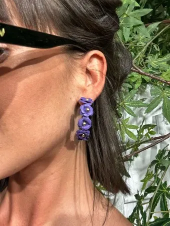 Pendientes Aro Flores DIONEA Morado