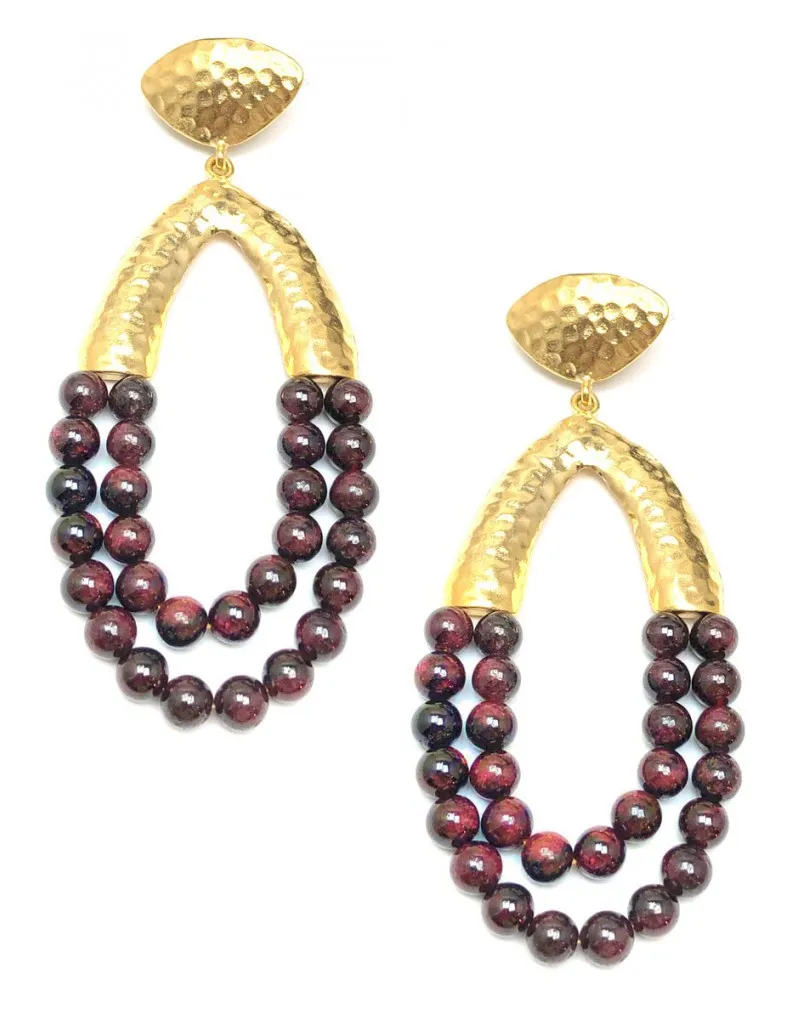 PENDIENTES GRANDES MUJER PIEDRAS NATURALES MARRONES  PENDIENTES FIESTA