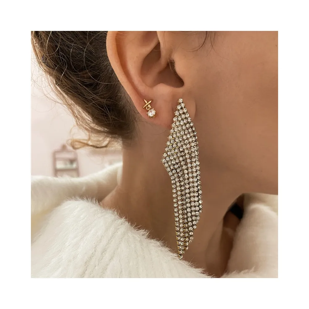 Pendientes Tennis Chains Circonitas Oro (PAR)