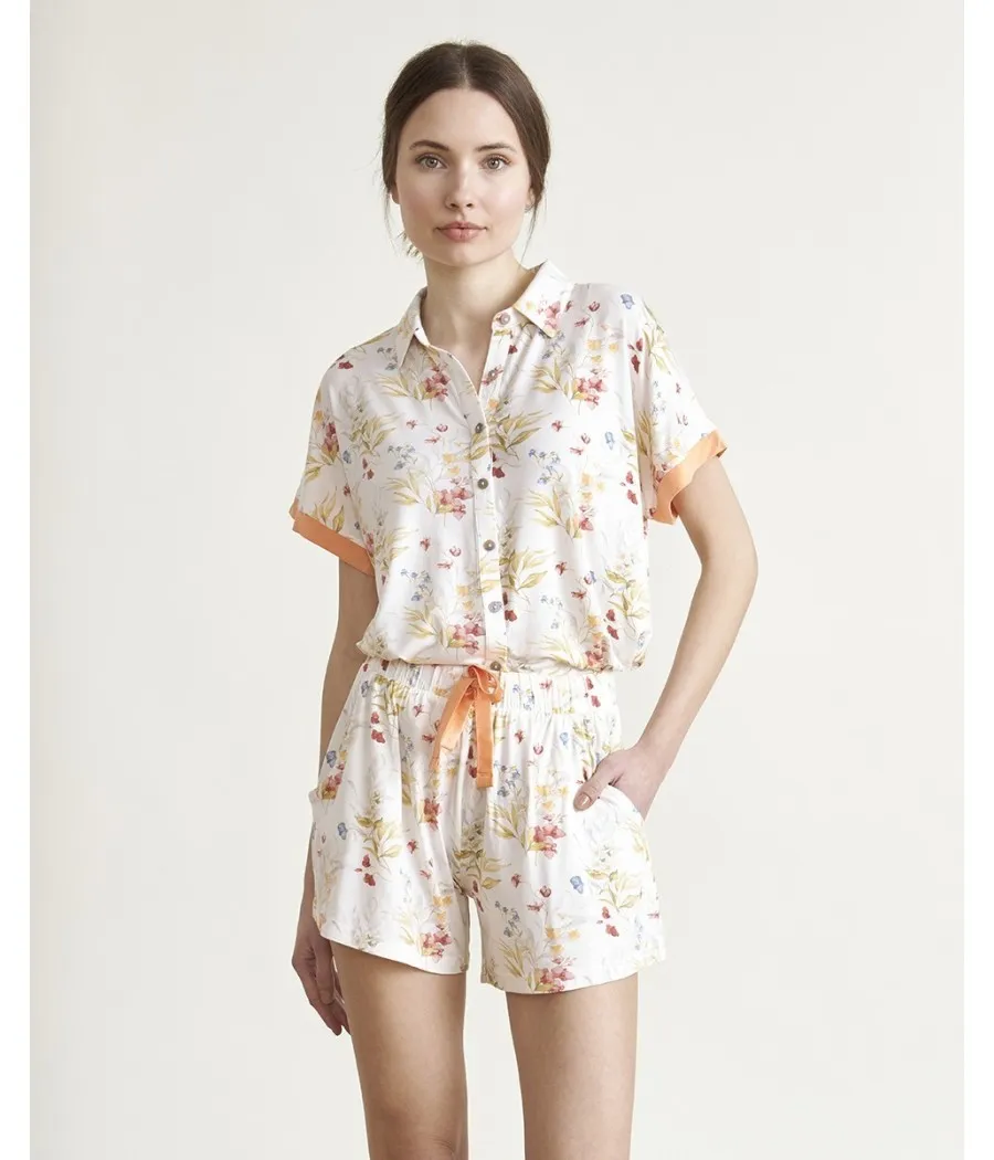 Pijama abierto verano mujer J&J Brothers flores modal