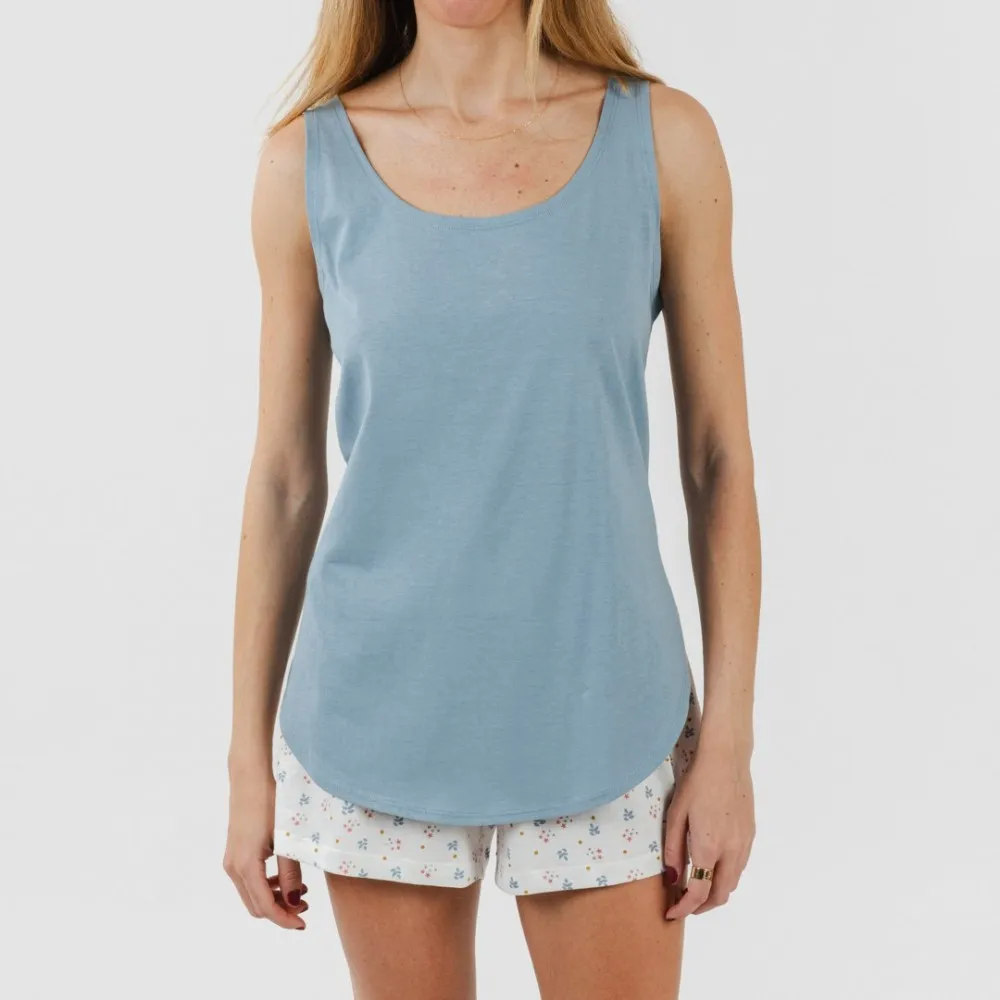 Pijama corto algodón Inés indigo