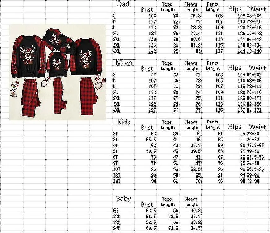 Pijama de Navidad Mamá Papá Niños Navidad Familia a juego Ropa de dormir Festive Pjs Set
