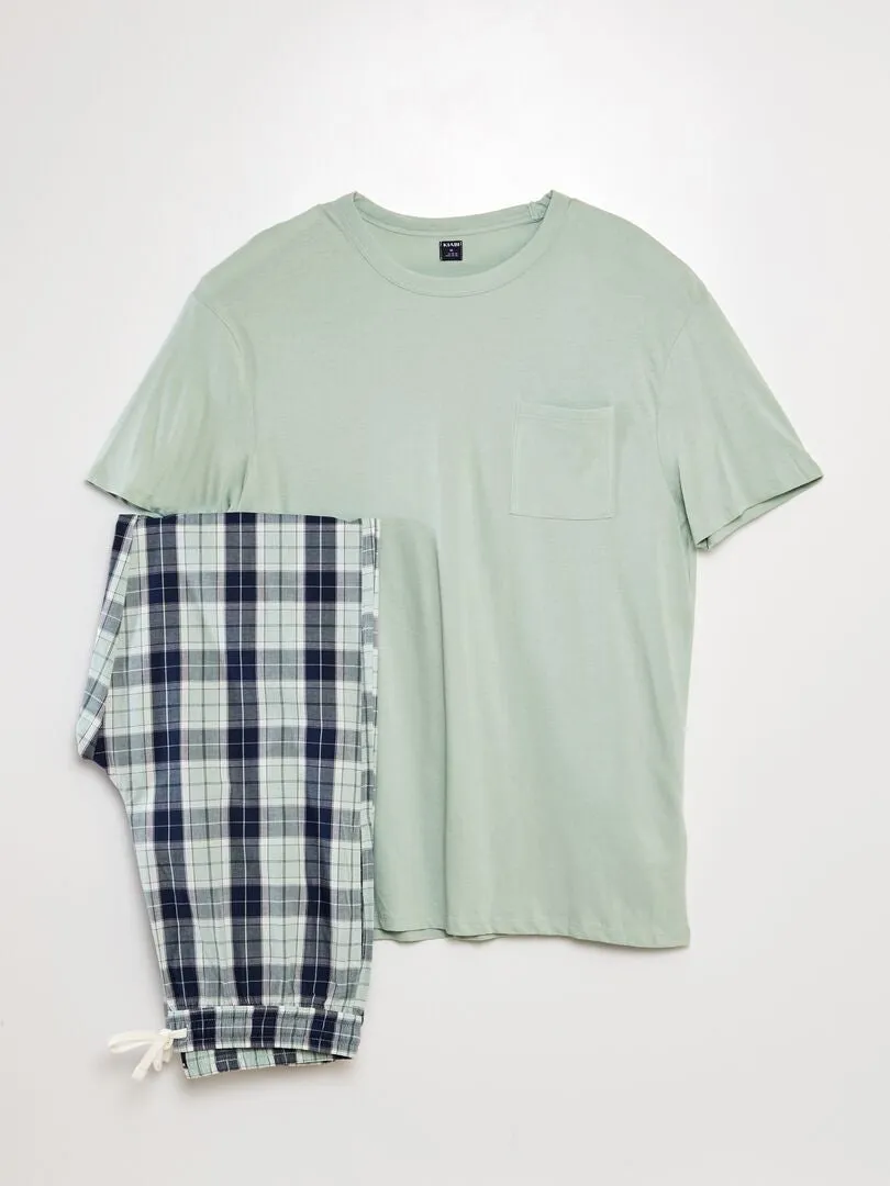 PIJAMA LARGO  2 PIEZAS  AZUL