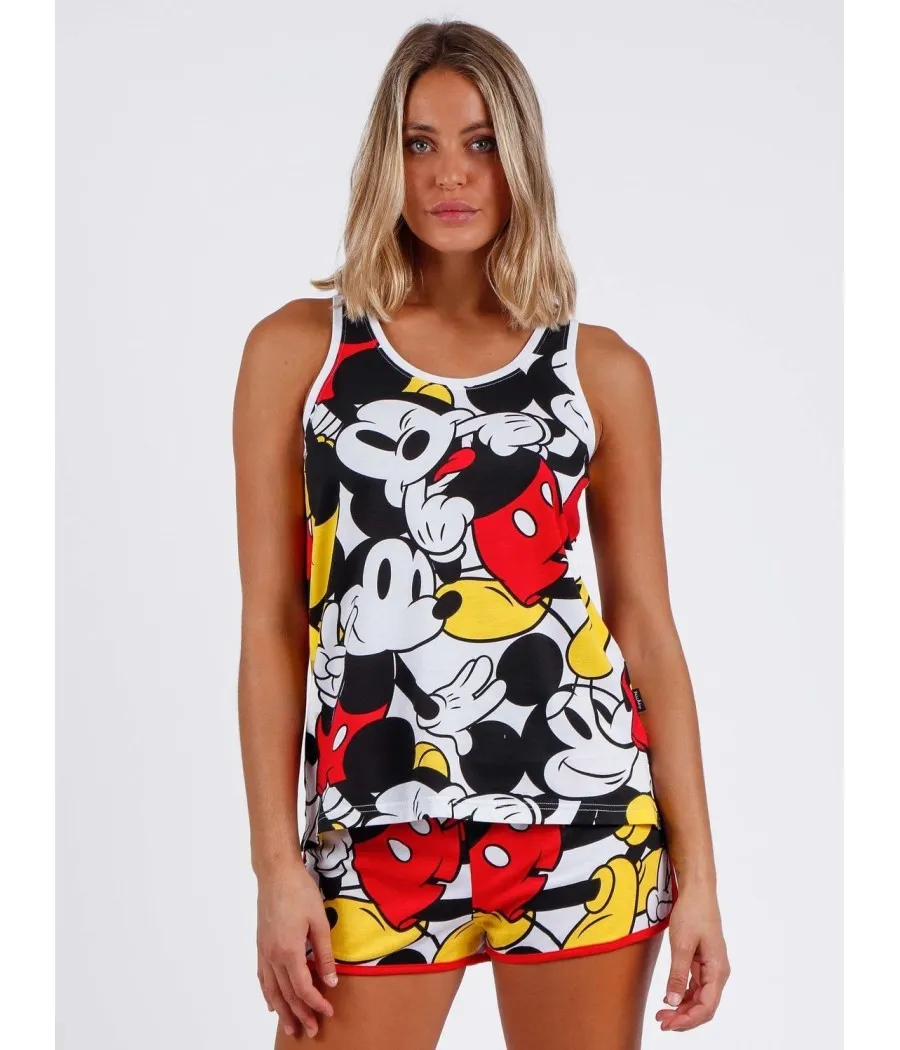 Pijama mujer verano Disney Mickey Happy algodón