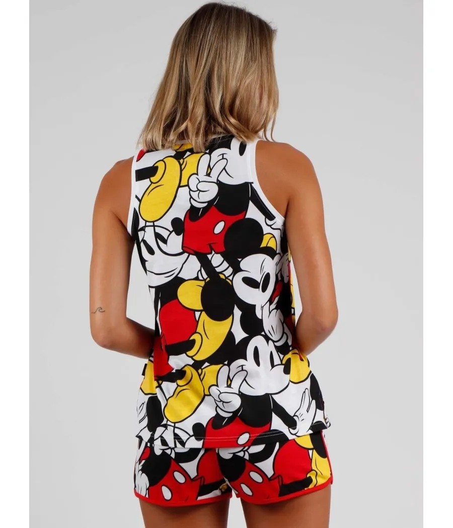 Pijama mujer verano Disney Mickey Happy algodón