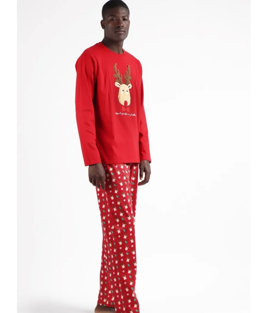 Pijama Navidad hombre Admas My Bells rojo algodón Colección Familiar