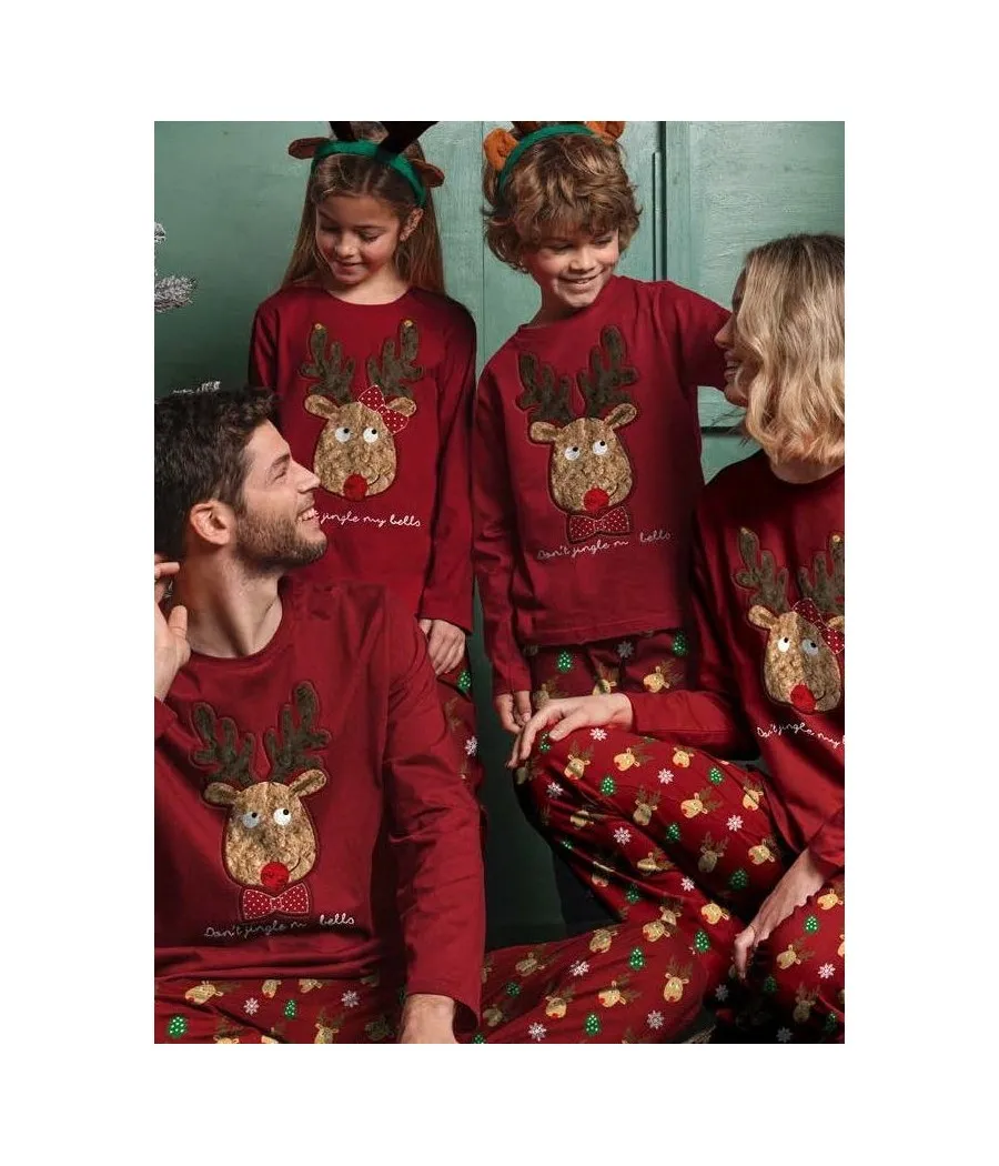 Pijama Navidad hombre Admas My Bells rojo algodón Colección Familiar