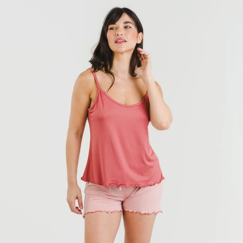 Pijama tirantes mujer soft Raya Aliena marsala