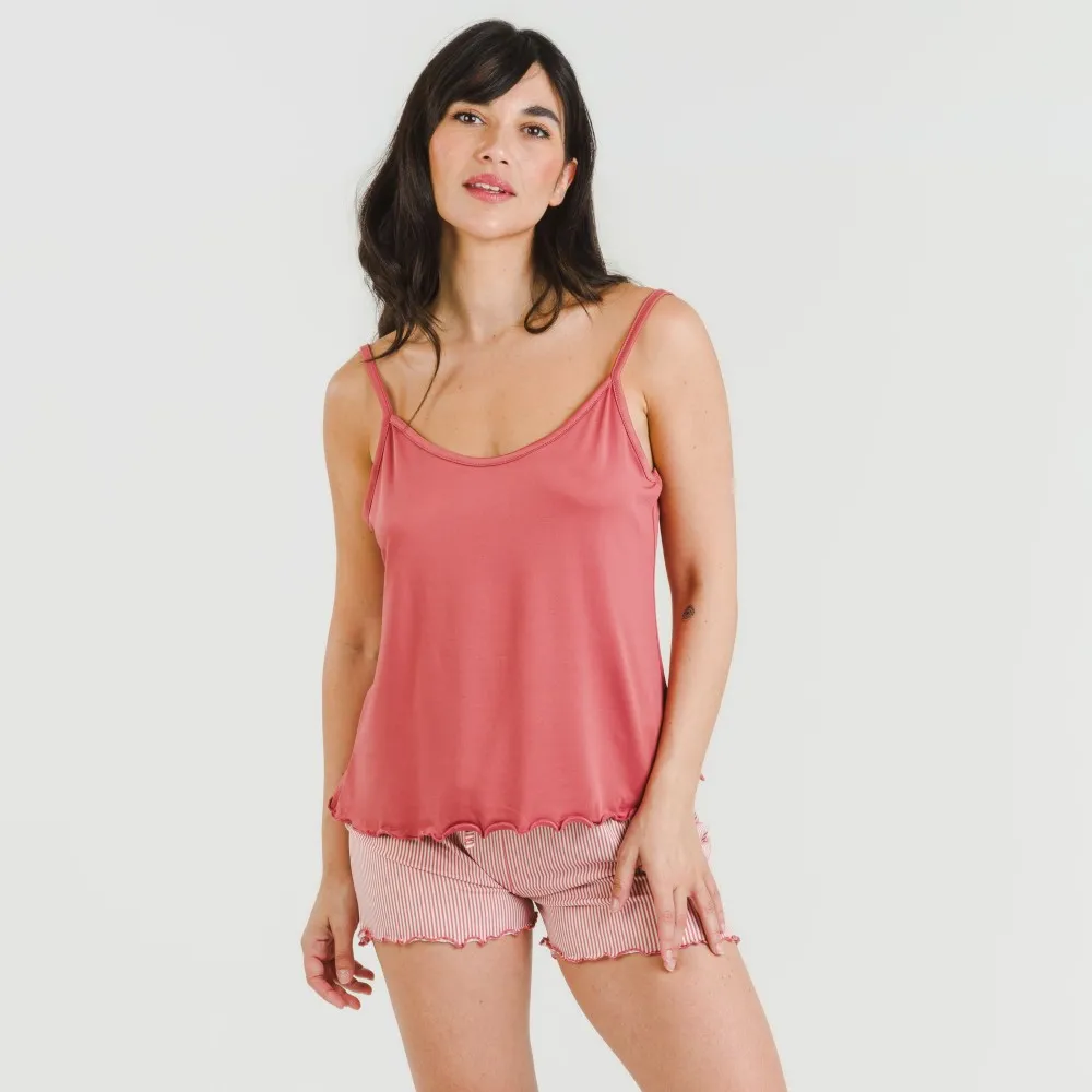 Pijama tirantes mujer soft Raya Aliena marsala