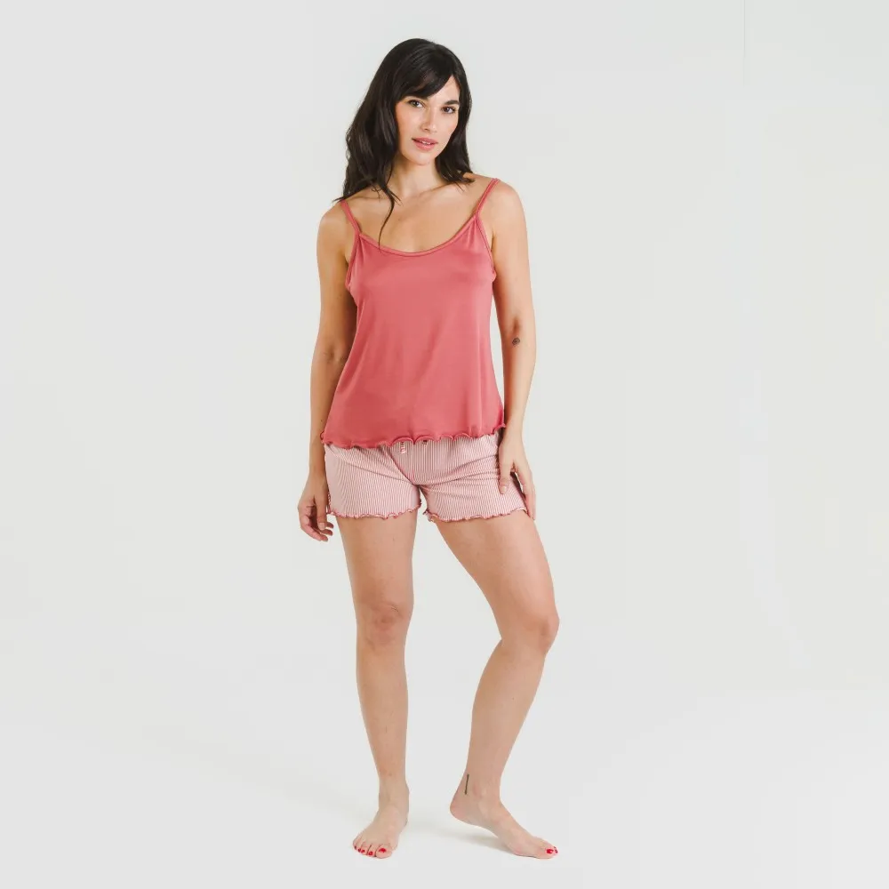 Pijama tirantes mujer soft Raya Aliena marsala