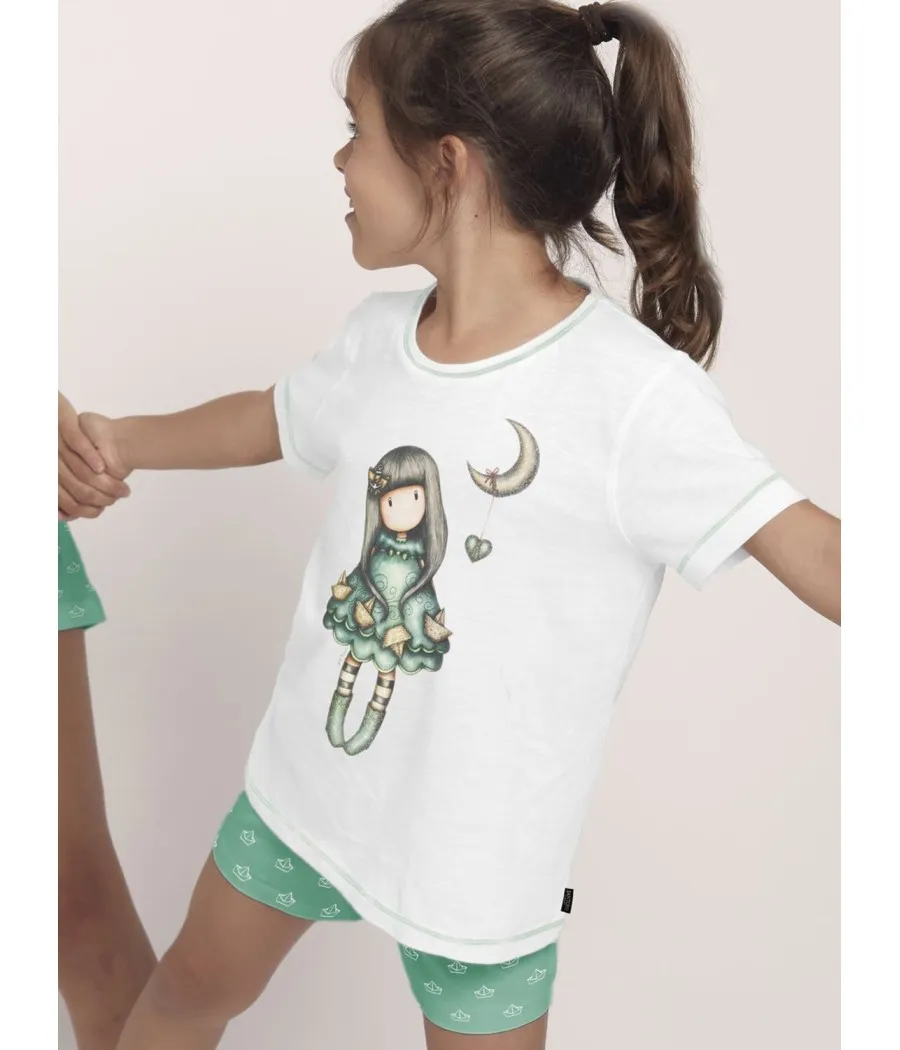 Pijama verano niña SANTORO Into The Ocean manga corta algodón