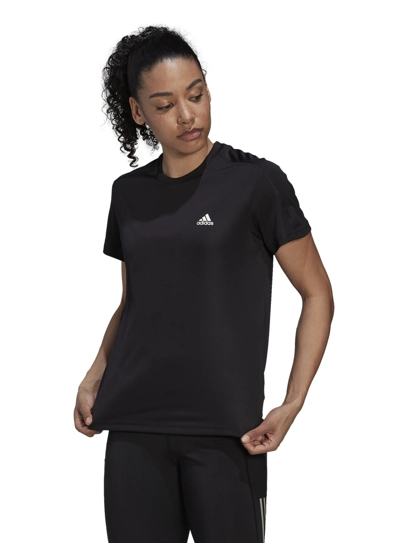 Playera Adidas Run It Negro Para Mujer