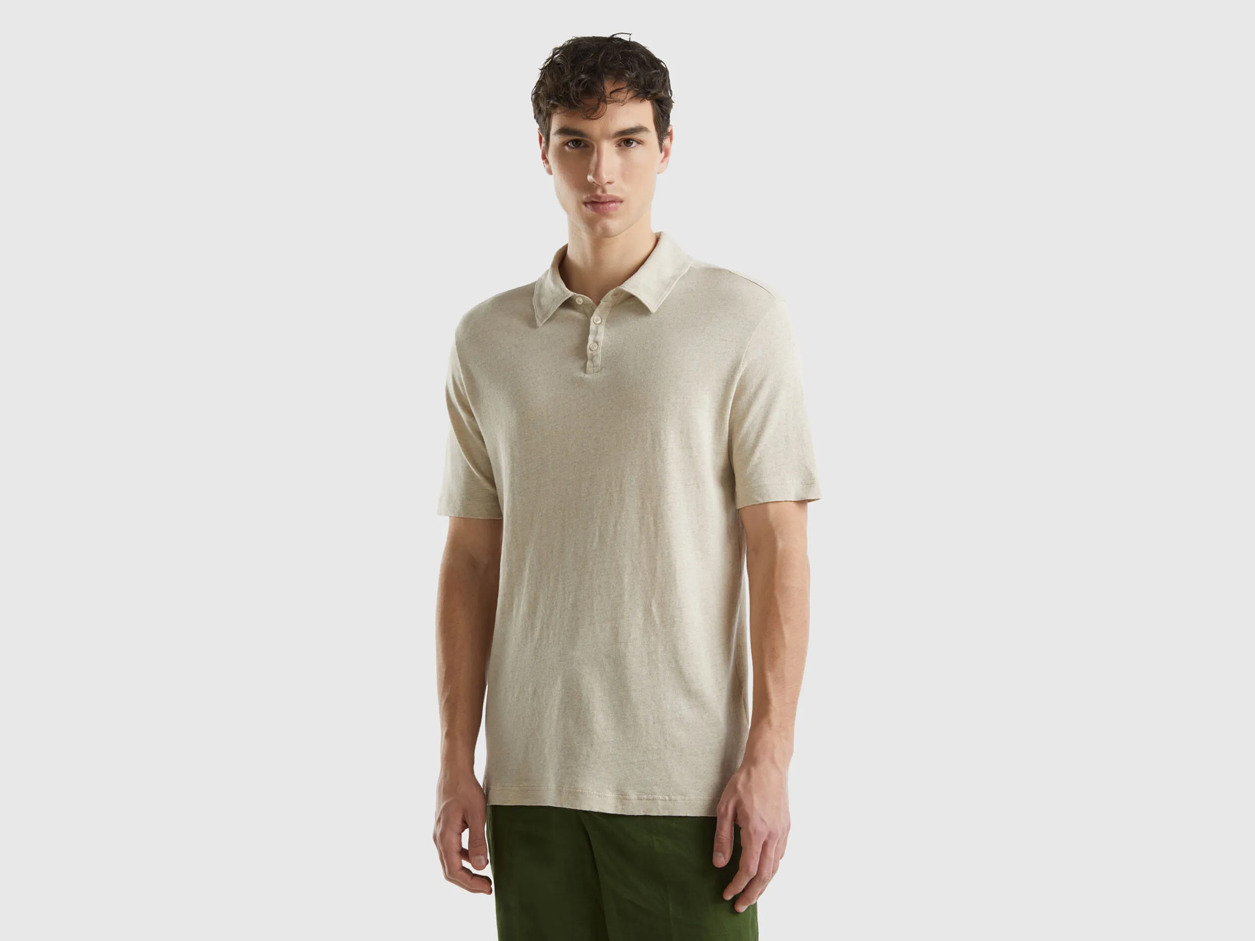 Polo de lino mixto