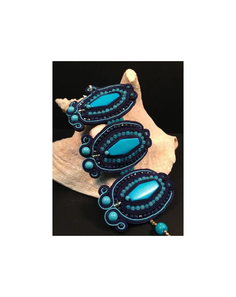 PULSERA DE DISEÑO SUTACHE AZUL GRANDE