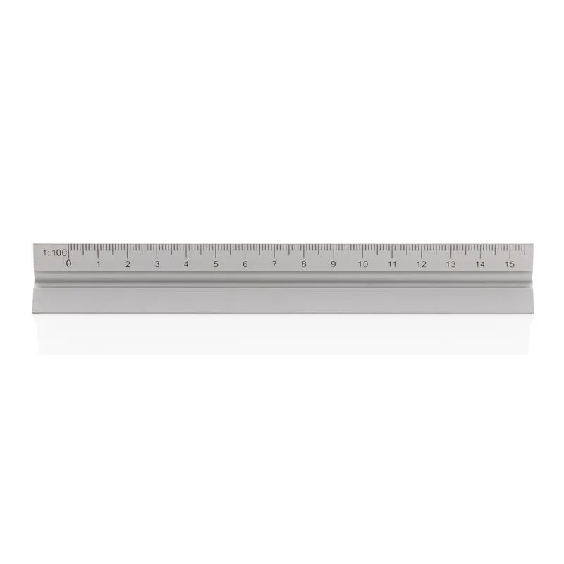 Regla triangular personalizada de aluminio 15cm