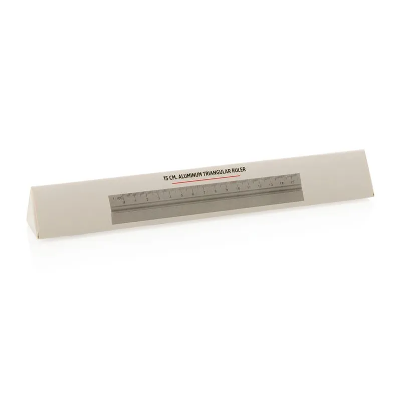 Regla triangular personalizada de aluminio 15cm