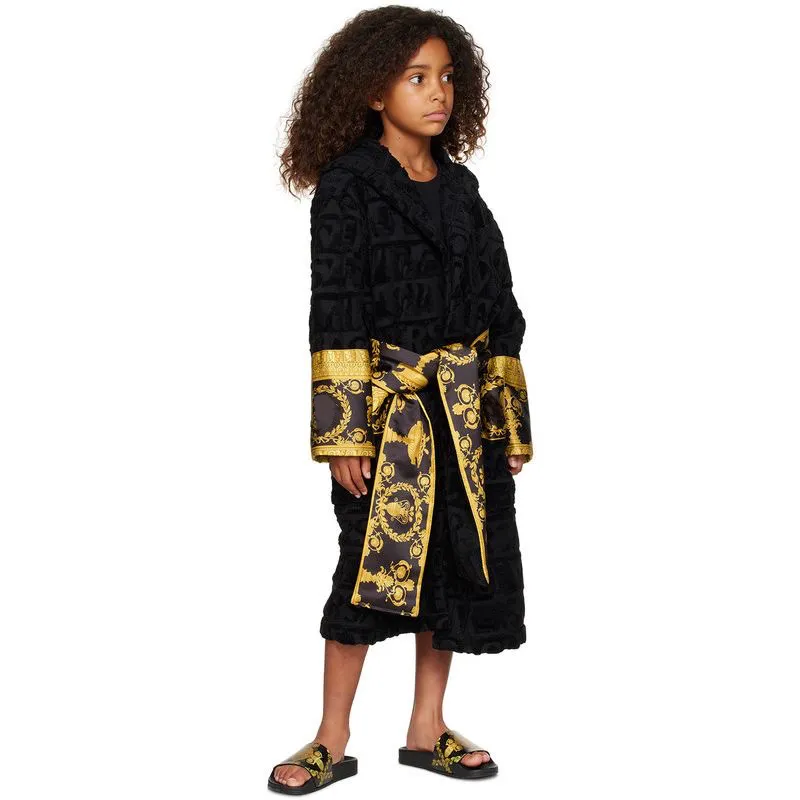 Ropa para niños Albornoz de terciopelo Bata Diseñadores Barroco Pijamas de moda Hombres Mujeres Carta Jacquard Logotipo Impresió
