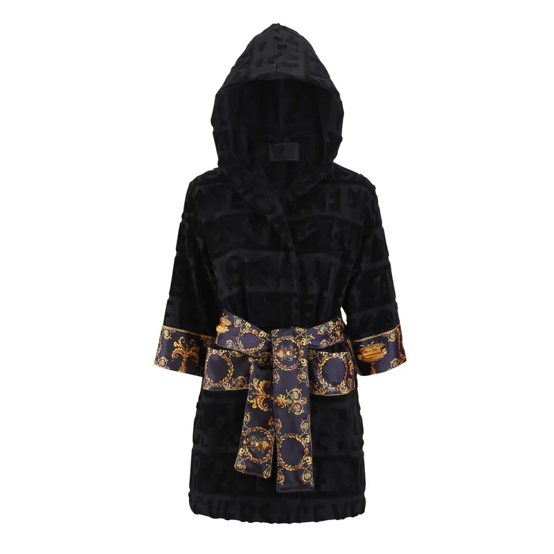 Ropa para niños Albornoz de terciopelo Bata Diseñadores Barroco Pijamas de moda Hombres Mujeres Carta Jacquard Logotipo Impresió