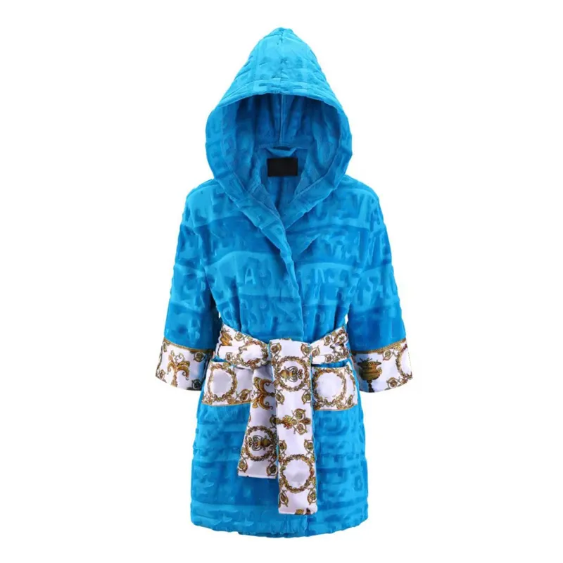 Ropa para niños Albornoz de terciopelo Bata Diseñadores Barroco Pijamas de moda Hombres Mujeres Carta Jacquard Logotipo Impresió